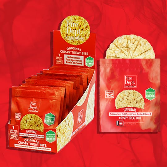 Fire Dept. Cannabis - Fire Dept Cannabis - 100mg Original Crispy Treat - Rosin Infused - 1