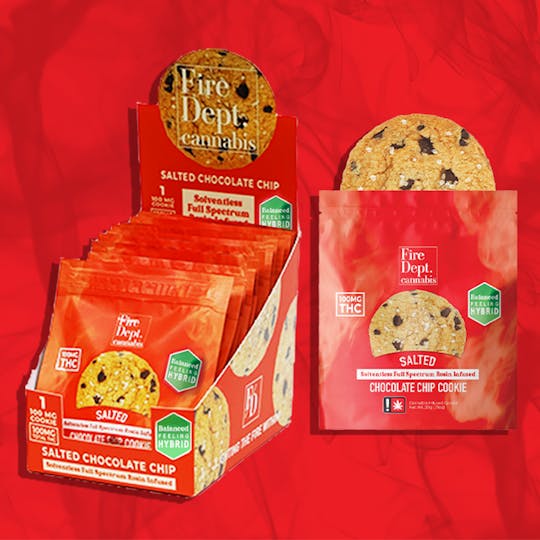 Fire Dept. Cannabis - Fire Dept Cannabis - 100mg Salted Chocolate Chip Cookie - Rosin Infused - 1