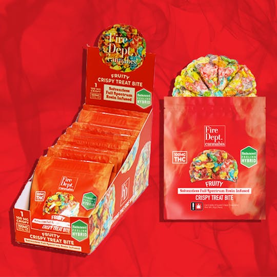 Fire Dept. Cannabis - Fire Dept Cannabis - 100mg Fruity Crispy Treat - Rosin Infused - 1