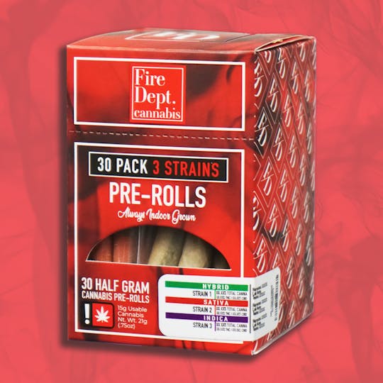 Fire Dept. Cannabis - FDC - 1/2g 30pk Preroll: Jam Jam & Venom Breath & Durban Poison - 1