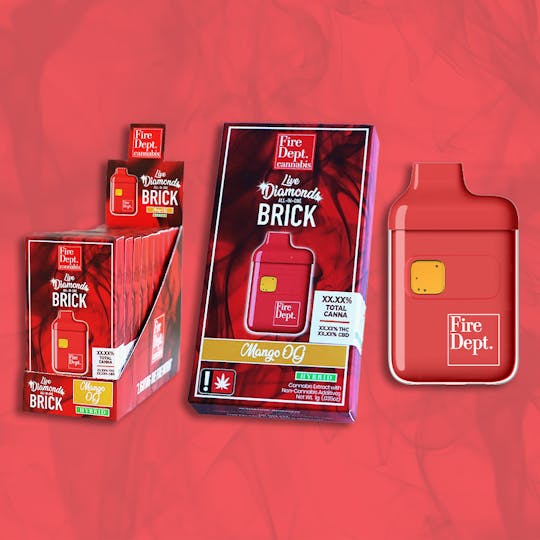 Fire Dept. Cannabis - Fire Dept Cannabis - Mango OG - 1g Live Diamonds Brick - AIO Vape Cartridge - 1
