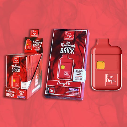 Fire Dept. Cannabis - FDC - Cherry Pie - 1g Live Diamonds Brick - AIO Vape Cartridge - 1