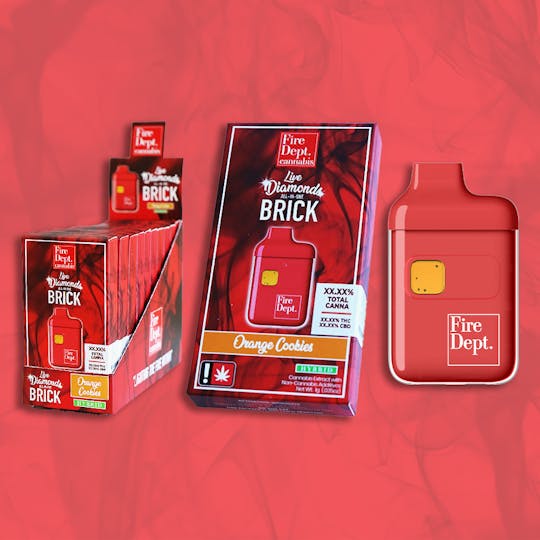 Fire Dept. Cannabis - FDC - Orange Cookies - 1g Live Diamonds Brick - AIO Vape Cartridge - 1
