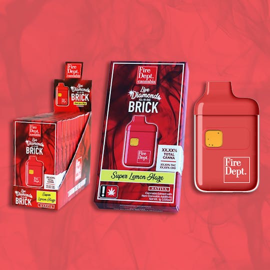 Fire Dept. Cannabis - FDC - Super Lemon Haze - 1g Live Diamonds Brick - AIO Vape Cartridge - 1