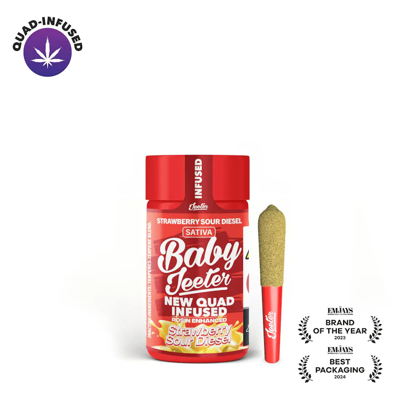 Jeeter Strawberry Sour Diesel Quad-Infused Minis 0.5g each 5pk pre-roll