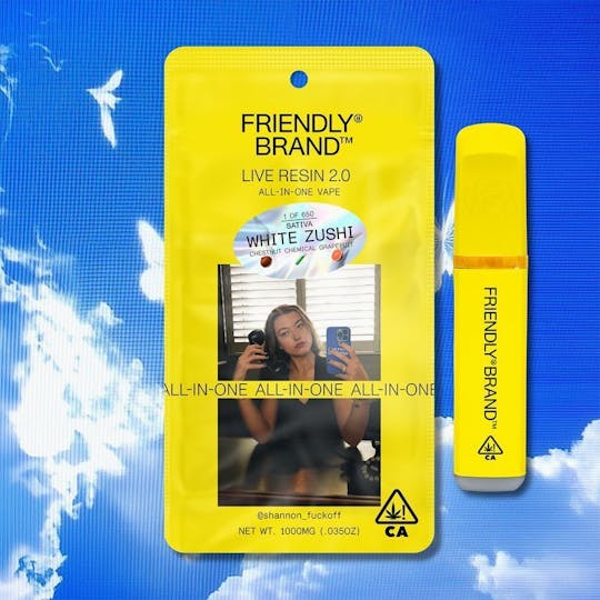 Friendly Brand - WHITE ZUSHI - 1g Live Resin AIO - 1