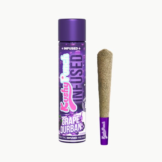Kushy Punch - 1G Kushy Punch Infused Liquid Diamond Preroll - Grape Durban - 1