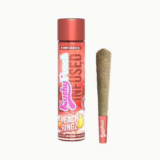 Kushy Punch - 1G Kushy Punch Infused Liquid Diamond Preroll - Peach Ringz - 1