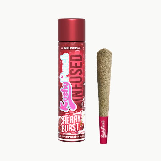 Kushy Punch - 1G Kushy Punch Infused Liquid Diamond Preroll - Cherry Burst - 1