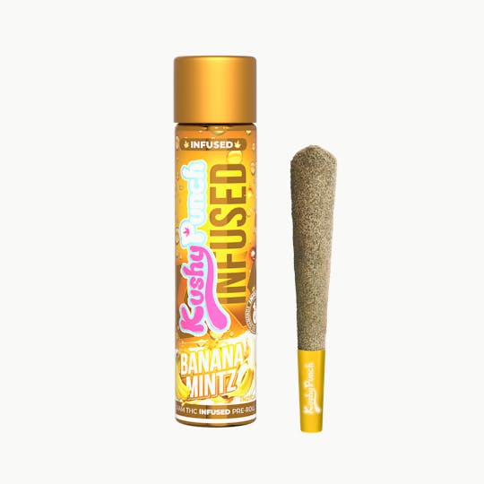 Kushy Punch - 1G Kushy Punch Infused Liquid Diamond Preroll - Banana Mintz - 1