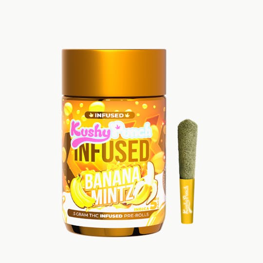 Kushy Punch - 5PK Kushy Punch Infused .5g Liquid Diamond Prerolls - Banana Mintz - 1