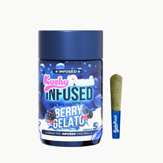 Kushy Punch - 5PK Kushy Punch Infused .5g Liquid Diamond Prerolls - Berry Gelato - 1