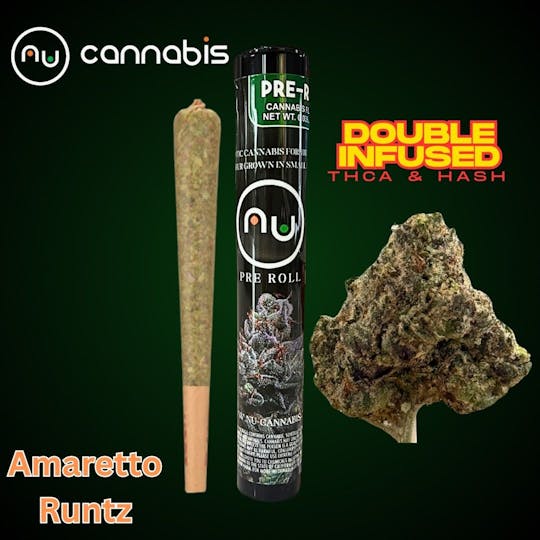 Nu Cannabis Brand - NuCannabis - Amaretto Runtz 1.2g - THCA/HASH PRE ROLL INFUSED - 1