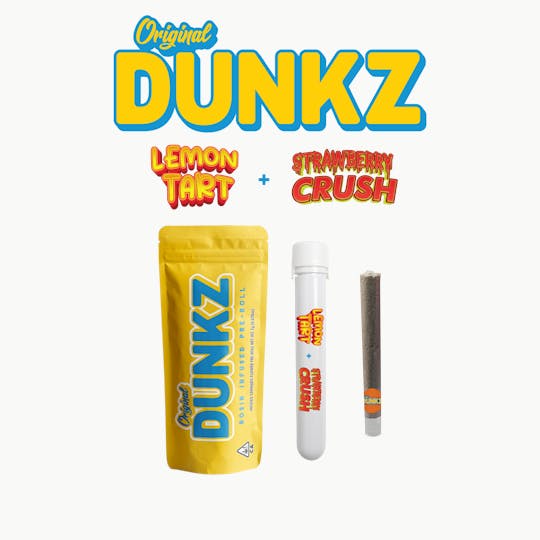 Original Dunkz - LEMON TART FLOWER (1.5G) x STRWBRY CRUSH ROSIN (0.5G) HAND ROLLED HASH HOLE - 1