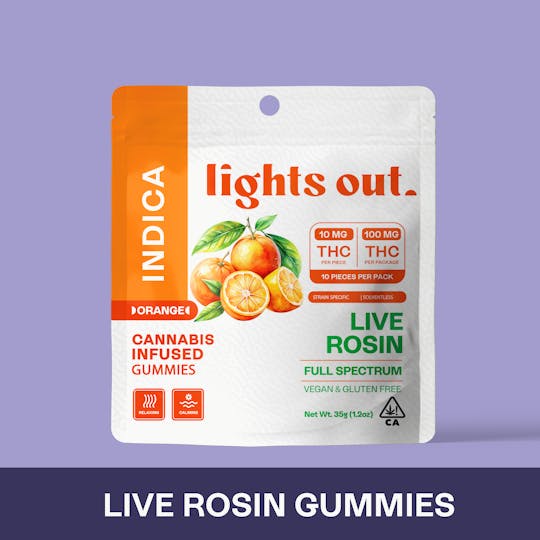 Lights Out - Orange (Indica) Live Rosin Edible 100mg - 1