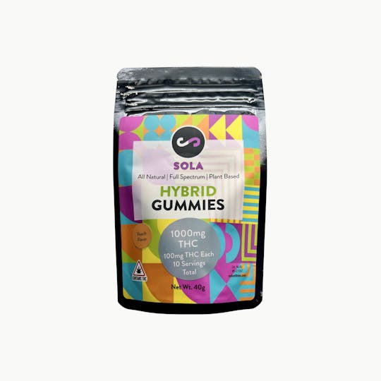 Indico - 1000mg Hybrid Gummies - Peach Flavor (Sola Edibles) - 1