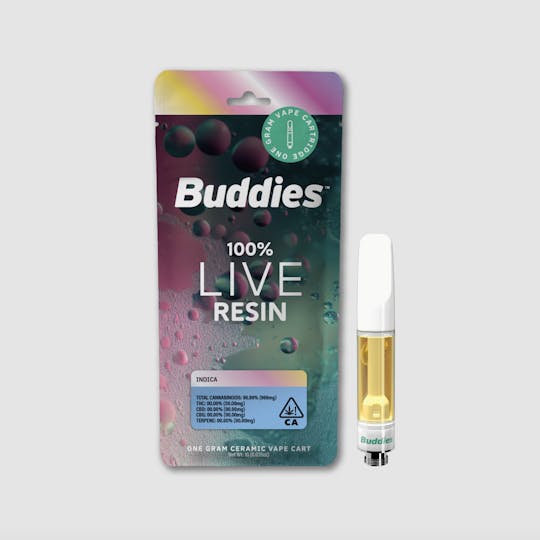 Buddies Brand - Live Resin | 1g Vape Cartridge | Bubba Diagonal (I) - 1