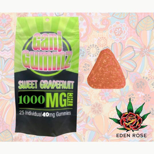 Eden Rose Processing - 1000MG Ganj Gummz - Sweet Grapefruit - 1