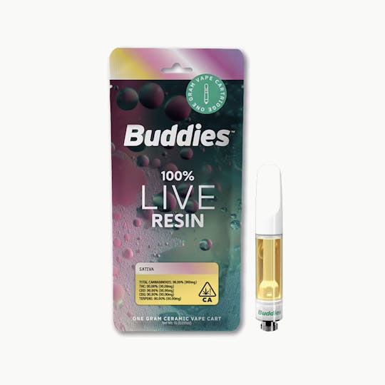 Buddies Brand - Live Resin | 1g Vape Cartridge | Super Lemon Haze (S) - 1