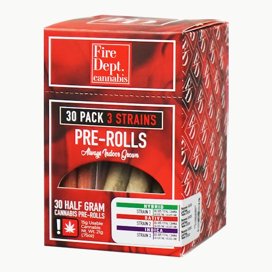 Fire Dept. Cannabis - FDC - 1/2g 30 Pack Preroll: Super Bad & Donkey Butter & Hash Burger - 1