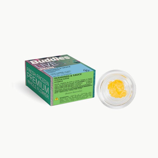 Buddies Brand - Live Resin Diamonds & Sauce | 1g Dab | Blueberry Cupcake (H) - 1