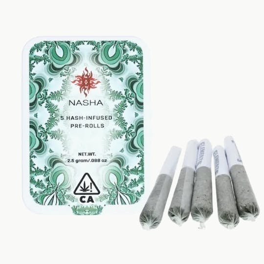 NASHA - Hash Infused PreRolls - 5 pack - Hella NTZ x Nectarine J - 1