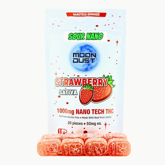 MOON DUST - 1000MG NANO THC GUMMIES - *SOUR* STRAWBERRY - SATIVA - 1