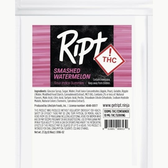 Ript - Ript - Smashed Watermelon Gummies 100mg 10pk - 1