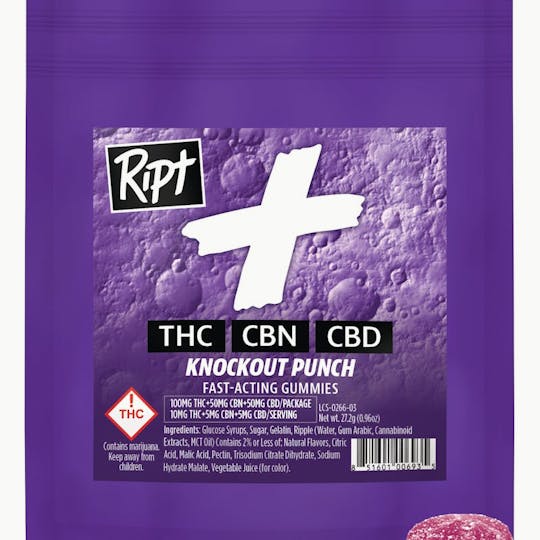 Ript - Ript - Knockout Punch 2:1:1 Gummies 100mg 10pk - 1