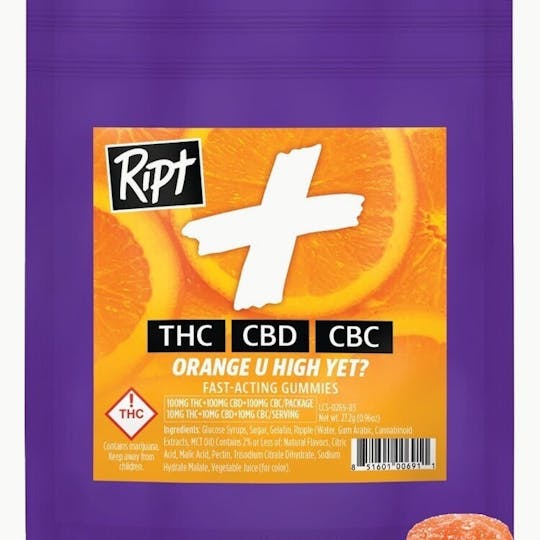 Ript - Ript - Orange U High Yet? 1:1 Gummies 100mg 10pk - 1