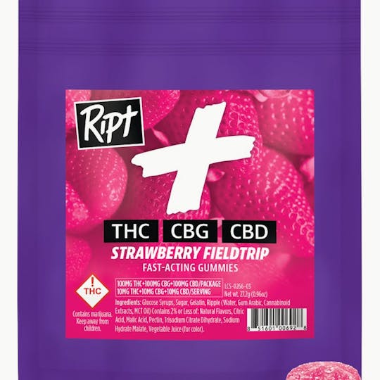 Ript - Ript - Strawberry Fieldtrip Gummies 100mg 10pk - 1