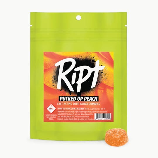 Ript - Ript - Pucked Up Peach 1:1 Gummies 100mg 10pk - 1