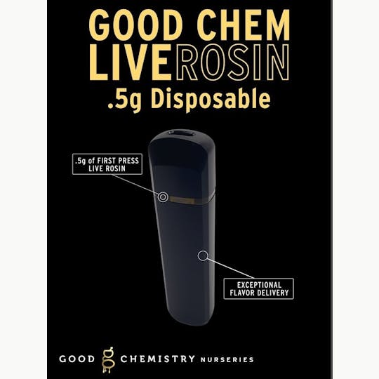 Good Chemistry - Platinum Huckleberry Cookies Live Rosin Disposable Vape | 0.5g - 1