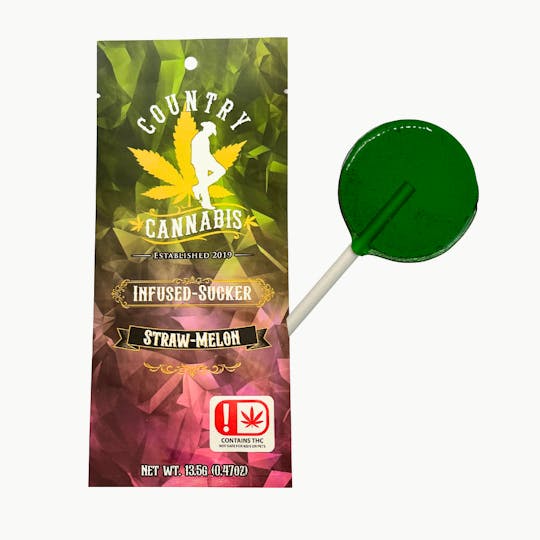 Country Cannabis - StrawMelon Straw-Melon | Infused Sucker | 100 MG - 1