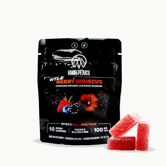 High Peaks - Wild Berry Hibiscus | Rosin Gummies | 10-Pack | 100mg THC - 1
