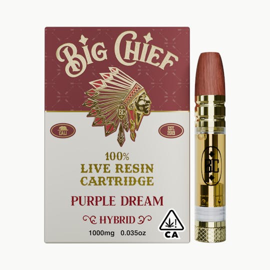 Big Chief - PURPLE DREAM - 1G 100% Live Resin Cartridge - 1
