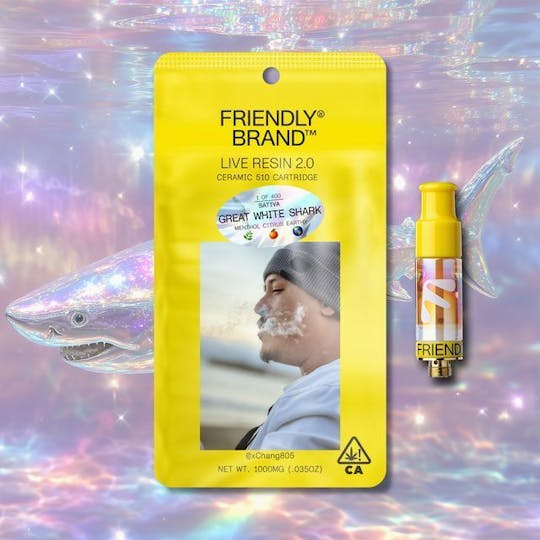 Friendly Brand - Great White Shark - 1g Live Resin 510 Cart - 1