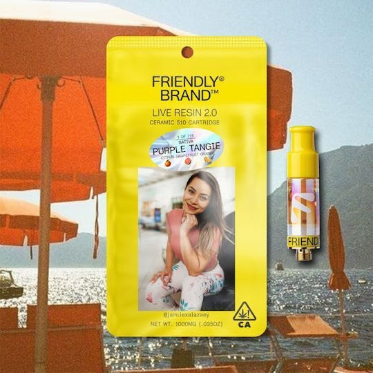 Friendly Brand - Purple Tangie - 1g Live Resin 510 Cart - 1