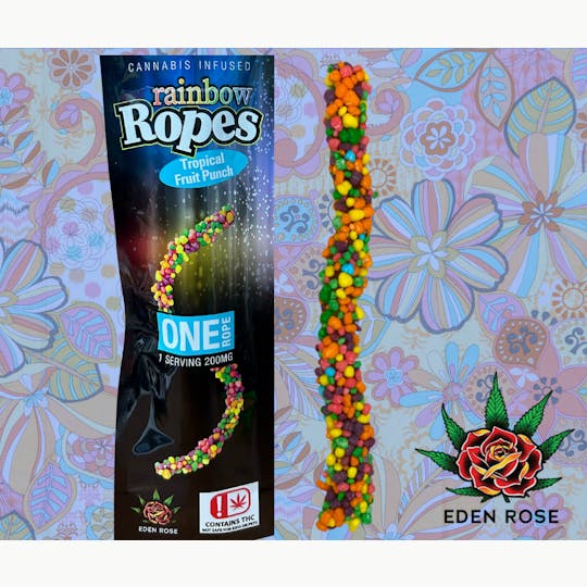 Eden Rose Processing - 200MG Rainbow Rope - Tropical Fruit Punch - 1