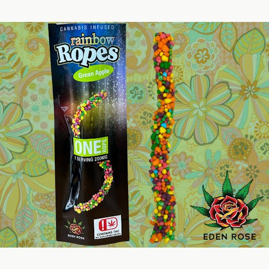 Eden Rose Processing - 200MG Rainbow Rope - Green Apple - 1