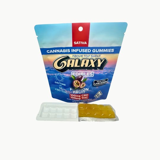 Galaxy - Passion Fruit Live Rosin Gummies 100mg THC / 100mg CBD - CA - 1