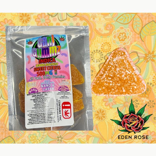 Eden Rose Processing - 500MG Ganj Gummz: Nano & Later - Sweet Citrus (Indica) - 1