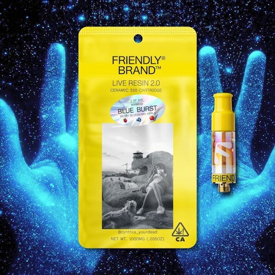 Friendly Brand - Blue Burst - 1g Live Resin 510 Cart - 1