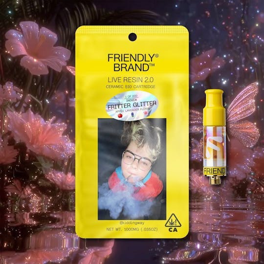 Friendly Brand - Fritter Glitter - 1g Live Resin 510 Cart - 1