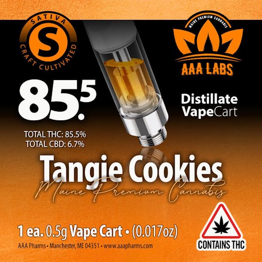 AAA Pharms - Tangie Cookies - 0.5g Distillate Vape Cart - 1