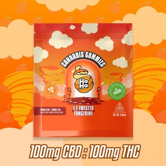 HAHA - Twisted Tangerine Vegan Gummies 1:1 (THC:CBD) - 10pk - 1