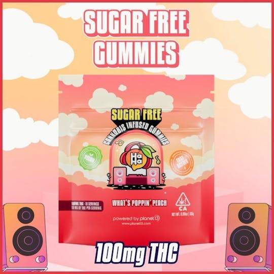 HAHA - What's Poppin' Peach Sugar Free Gummies 10pk - 1