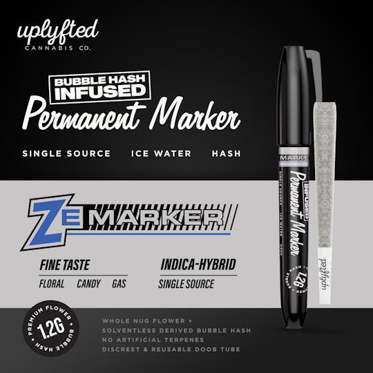 Uplyfted Cannabis Co - 1.2g Bubble Hash Infused Pre-Roll - Ze Marker - 1