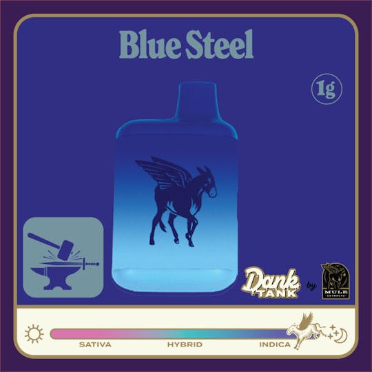 Mule Extracts - 1g Dank Tank Pure Live Resin - Blue Steel 79.7% (Indica) 8.5% Terps - 1