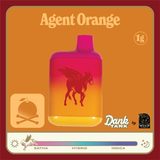 Mule Extracts - 1g Dank Tank Pure Live Resin - Agent Orange 77% (Sativa) 7% Terps - 1